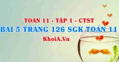 Bài 5 trang 126 SGK Toán 11 Tập 1 Chân trời sáng tạo
